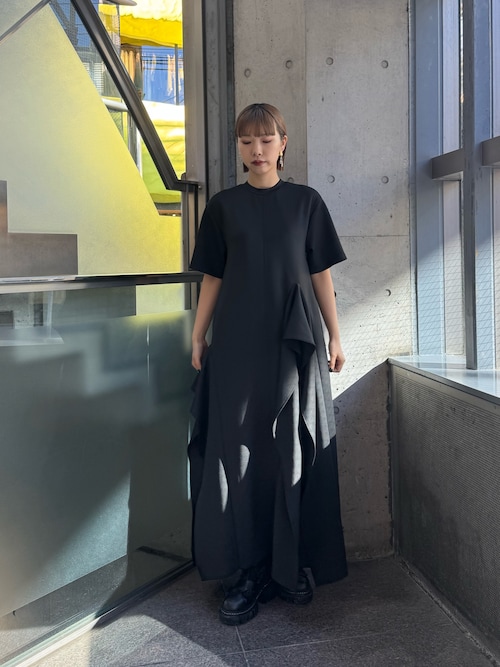 ASYMMETRY RUFFLE JERSEY OP / アシンメトリーラッフルジャージー