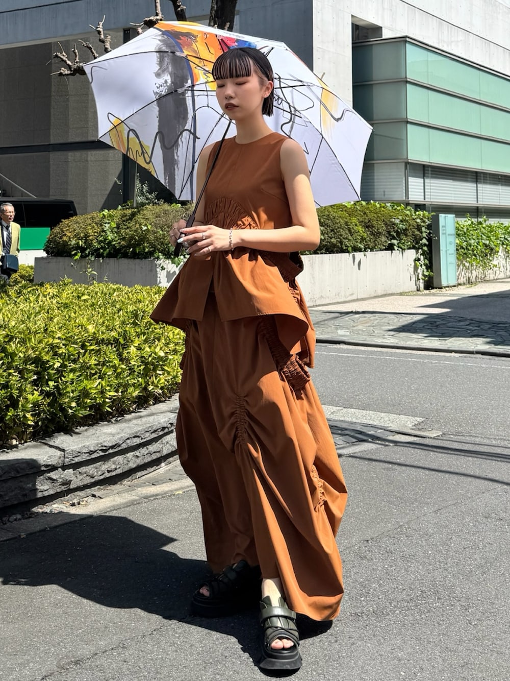 UN3D. ROUND GATHER TOP / ラウンドギャザートップ UN3D.（アンスリード）の「ROUND GATHER TOP【セットアップ着用