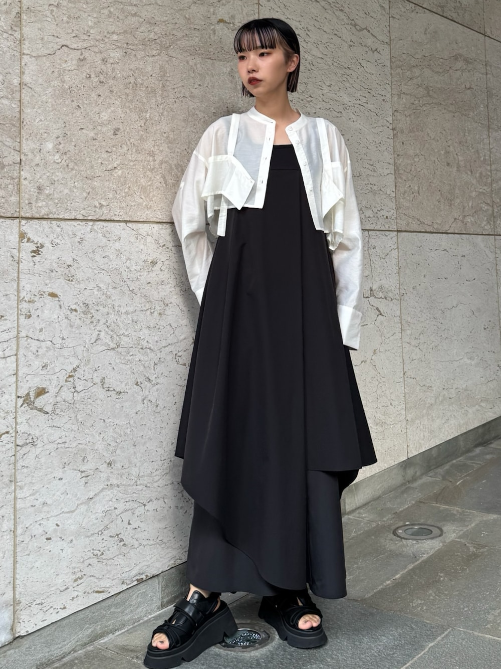 UN3D. アンスリード バック バンド オールインワン ブラック 38