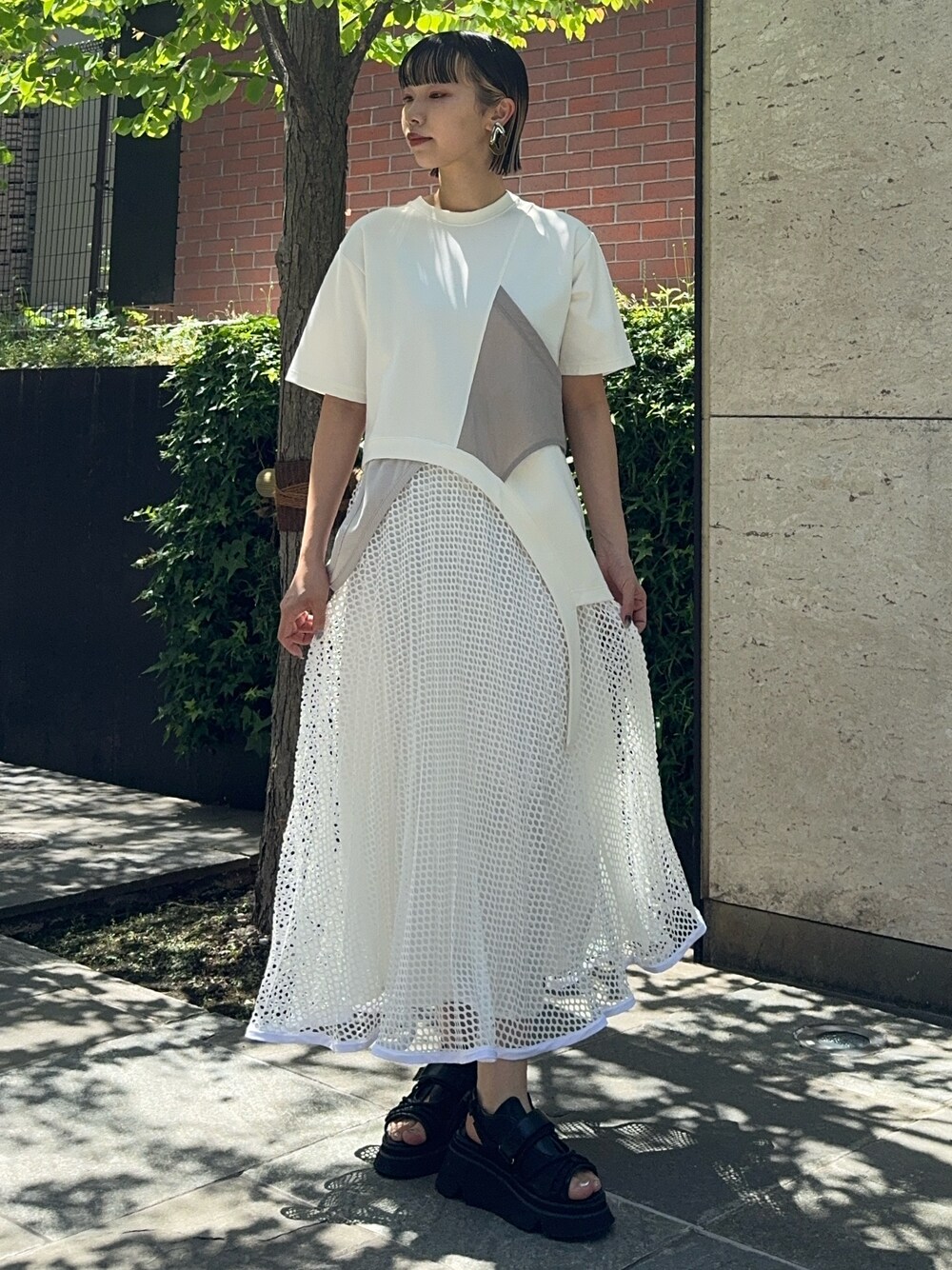 UN3D.(アンスリード)の「MESH ORIGAMI PLEATS SK / メッシュ UN3D.(アンスリード)の「MESH ORIGAMI PLEATS SK / メッシュ