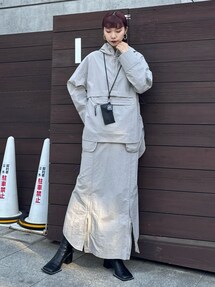 ZIP SLIT BACK FLARE SK【セットアップ着用可能】｜アンスリード（UN3D  