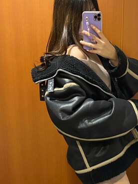 「EVRIS（エヴリス）のアイテム（ブルゾン）」を使った、moanyaさん（レディース・164cm）の秋コーディネート