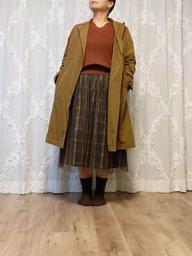 「大きいサイズ」｜「アイテム（その他アウター）」を使った、naginagiさん（レディース・165cm）の秋コーディネート