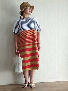 「アイテム（ワンピース、その他）」を使った、naginagiさん（レディース・165cm）の夏コーディネート