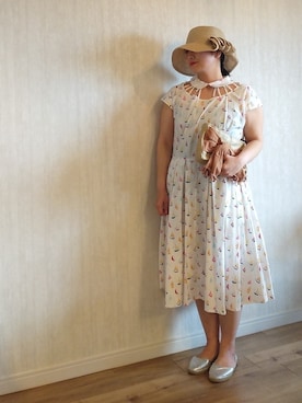 「マリン」｜「アイテム（ワンピース/ドレス）」を使った、naginagiさん（レディース・165cm）の夏コーディネート