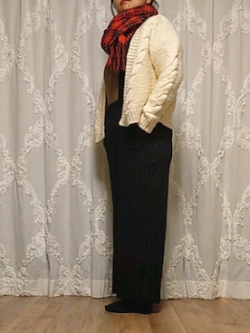 「大きいサイズ」｜「アイテム（オールインワン・サロペット）」を使った、naginagiさん（レディース・165cm）の冬コーディネート