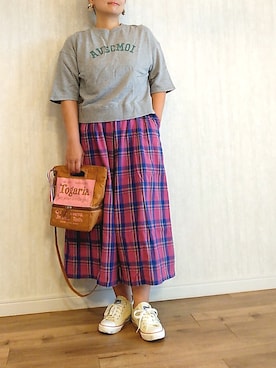 「Handmade（ハンドメイド）のアイテム（ピアス（両耳用））」を使った、naginagiさん（レディース・165cm）の秋コーディネート
