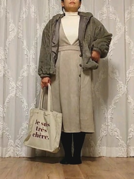 「アベイル」｜「アイテム（ワンピース/ドレス）」を使った、naginagiさん（レディース・165cm）の冬コーディネート