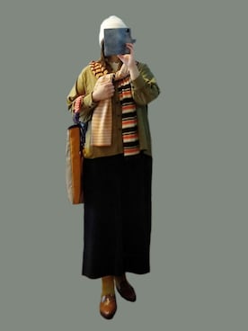 「アイテム（マフラー）」を使った、naginagiさん（レディース・165cm）の秋コーディネート