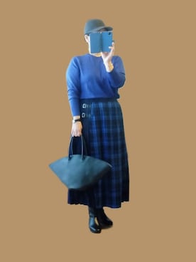 「大きいサイズ」｜「アイテム（その他）」を使った、naginagiさん（レディース・165cm）の秋コーディネート
