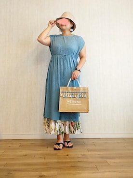 「麦わら帽子」｜「アイテム（腕時計）」を使った、naginagiさん（レディース・165cm）の夏コーディネート