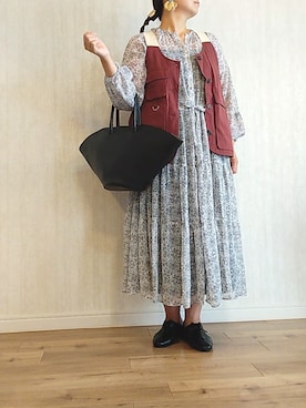 「MEDE19F（メデジュウキュウ）のアイテム（ワンピース/ドレス）」を使った、naginagiさん（レディース・165cm）の秋コーディネート