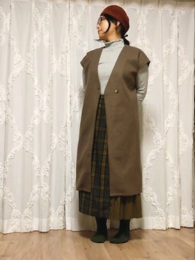 「MEDE19F（メデジュウキュウ）のアイテム（Tシャツ/カットソー）」を使った、naginagiさん（レディース・165cm）の秋コーディネート