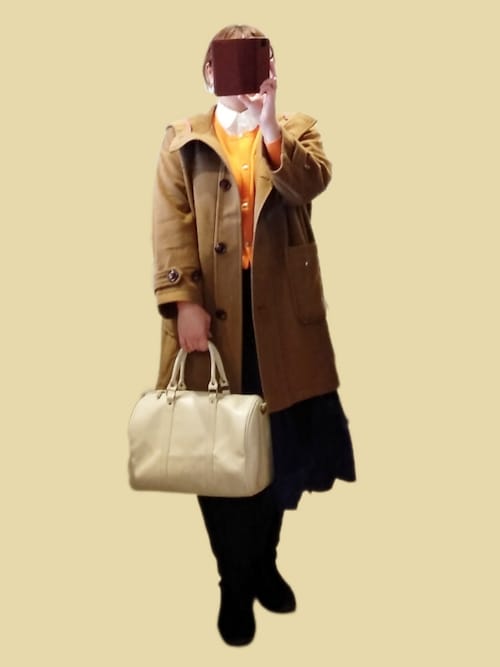 フェリシモ MEDE19F / イタリアンウールモッサのダッフルコート キャメル MEDE19F イタリアンウールモッサのダッフルコート〈キャメル
