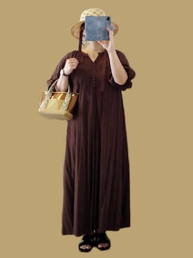 「アイテム（ワンピース/ドレス）」を使った、naginagiさん（骨格ストレート・レディース・165cm）の秋コーディネート