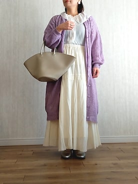 「MEDE19F（メデジュウキュウ）のアイテム（スカート）」を使った、naginagiさん（レディース・165cm）の春コーディネート