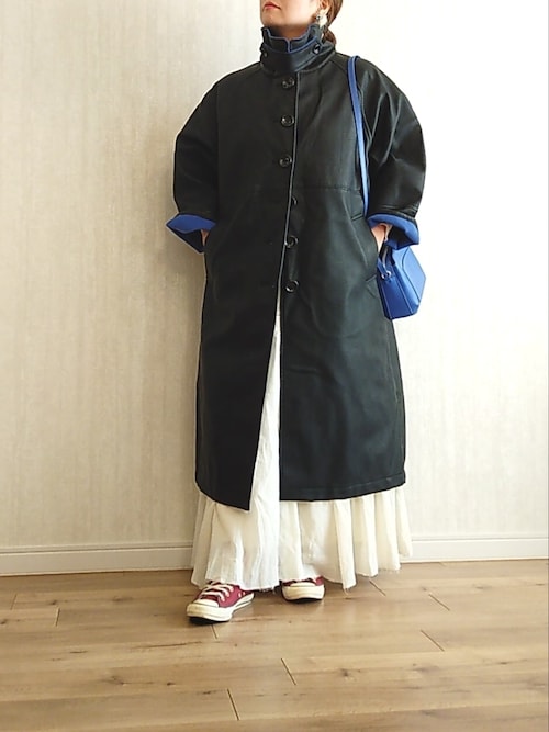 【MEDE19F】フェイクレザーバルマカーンコート　黒　ブラック MEDE19F フェイクレザーのバルマカーンコート〈ブラック