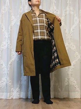 「大きいサイズ」｜「アイテム（その他アウター）」を使った、naginagiさん（レディース・165cm）の冬コーディネート