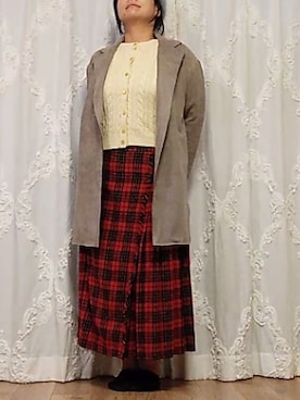 「大きいサイズ」｜「アイテム（その他アウター）」を使った、naginagiさん（レディース・165cm）の秋コーディネート