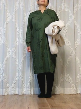 「大きいサイズ」｜「アイテム（モッズコート）」を使った、naginagiさん（レディース・165cm）の冬コーディネート