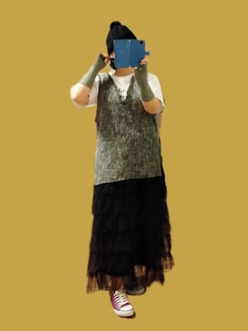 「大きいサイズ」｜「アイテム（その他）」を使った、naginagiさん（レディース・165cm）の秋コーディネート
