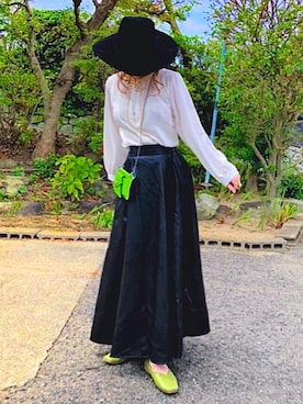 「deux amour（ドゥーザムール）のアイテム（シャツ/ブラウス）」を使った、Gini   Akiさん（レディース・153cm）の夏コーディネート