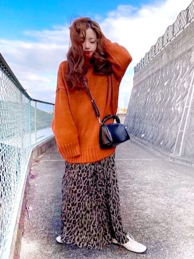 「PUBLUX（パブリュクス）のアイテム（スカート）」を使った、Gini   Akiさん（レディース・153cm）の冬コーディネート