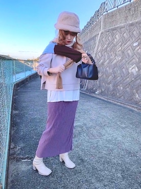 「moment+」｜「アイテム（その他）」を使った、Gini   Akiさん（レディース・153cm）の冬コーディネート