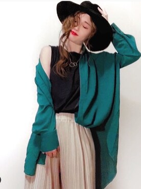 「フォロバ」｜「アイテム（帽子）」を使った、Gini   Akiさん（レディース・153cm）の秋コーディネート