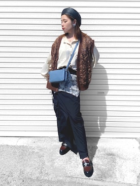 「アイテム（ハンチング/ベレー帽）」を使った、Gini   Akiさん（レディース・150cm）の秋コーディネート