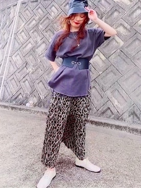 「フォロバ」｜「アイテム（帽子）」を使った、Gini   Akiさん（レディース・153cm）の秋コーディネート