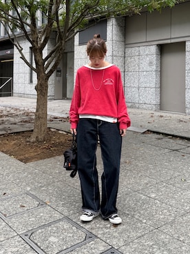 「アイテム（スウェット）」を使った、asuka さん（レディース・165cm）の夏コーディネート