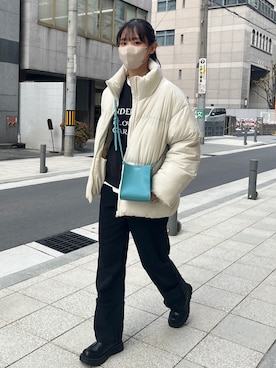 「CPCM（シーピーシーエム）のアイテム（ダウンジャケット/コート）」を使った、asuka さん（レディース・164cm）の冬コーディネート