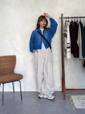 「アイテム（カーディガン/ボレロ）」を使った、asuka さん（レディース・165cm）の夏コーディネート