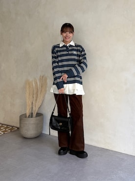 「アイテム（トートバッグ）」を使った、asuka さん（レディース・165cm・20代）の秋コーディネート