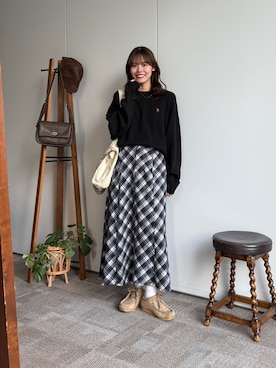 「アイテム（トートバッグ）」を使った、asuka さん（レディース・165cm・20代）の秋コーディネート