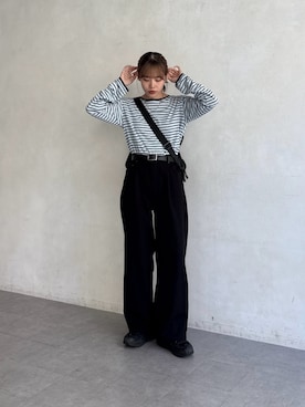 「アイテム（ベルト）」を使った、asuka さん（レディース・165cm・20代）の夏コーディネート
