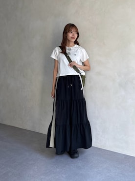 「U.S. POLO ASSN.（ユーエスポロアッスン）の【U.S. POLO ASSN.】クロップドT（Tシャツ/カットソー）」を使った、asuka さん（レディース・165cm・20代）の夏コーディネート