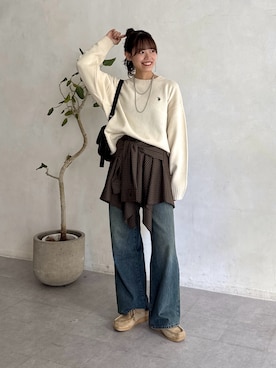 「アイテム（トートバッグ）」を使った、asuka さん（レディース・165cm・20代）の冬コーディネート