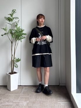 「アイテム（ボストンバッグ）」を使った、asuka さん（レディース・165cm）の夏コーディネート