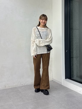 「アイテム（ニット/セーター）」を使った、asuka さん（レディース・165cm・20代）の夏コーディネート