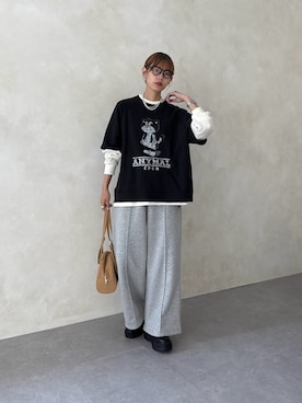 「CPCM（シーピーシーエム）の【ANYMAL】レイヤードロンT（Tシャツ/カットソー）」を使った、asuka さん（レディース・165cm）の夏コーディネート