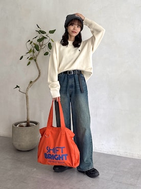 「アイテム（キャップ）」を使った、asuka さん（レディース・165cm）の冬コーディネート