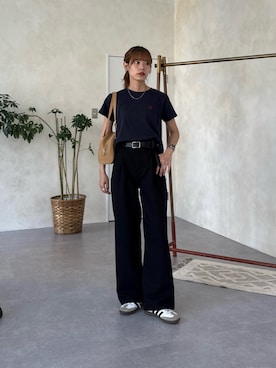 「アイテム（ボストンバッグ）」を使った、asuka さん（レディース・165cm）の夏コーディネート