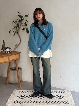 「アイテム（Tシャツ/カットソー）」を使った、asuka さん（レディース・165cm・20代）の冬コーディネート