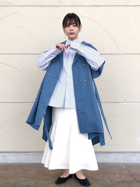 「CPCM（シーピーシーエム）のアイテム（トレンチコート）」を使った、asuka さん（レディース・164cm）の春コーディネート