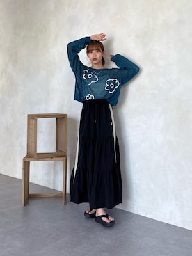 「ティアードスカート」｜asuka さん（レディース・165cm）の夏コーディネート