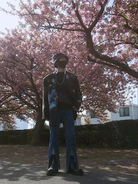 「LAD MUSICIAN（ラッドミュージシャン）のアイテム（テーラードジャケット）」を使った、おっさんさん（メンズ・174cm）の春コーディネート