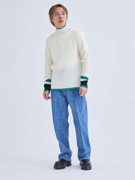 「LiNoH（リノー）のアイテム（パンツ）」を使った、STUDIOUS MENSさん（メンズ・170cm）の秋コーディネート