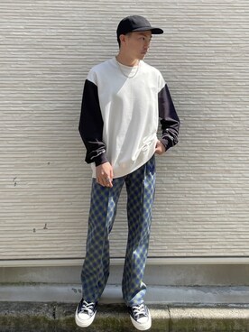 「marka（マーカ）のアイテム（スウェット）」を使った、STUDIOUS MENSさん（メンズ・158cm）の秋コーディネート